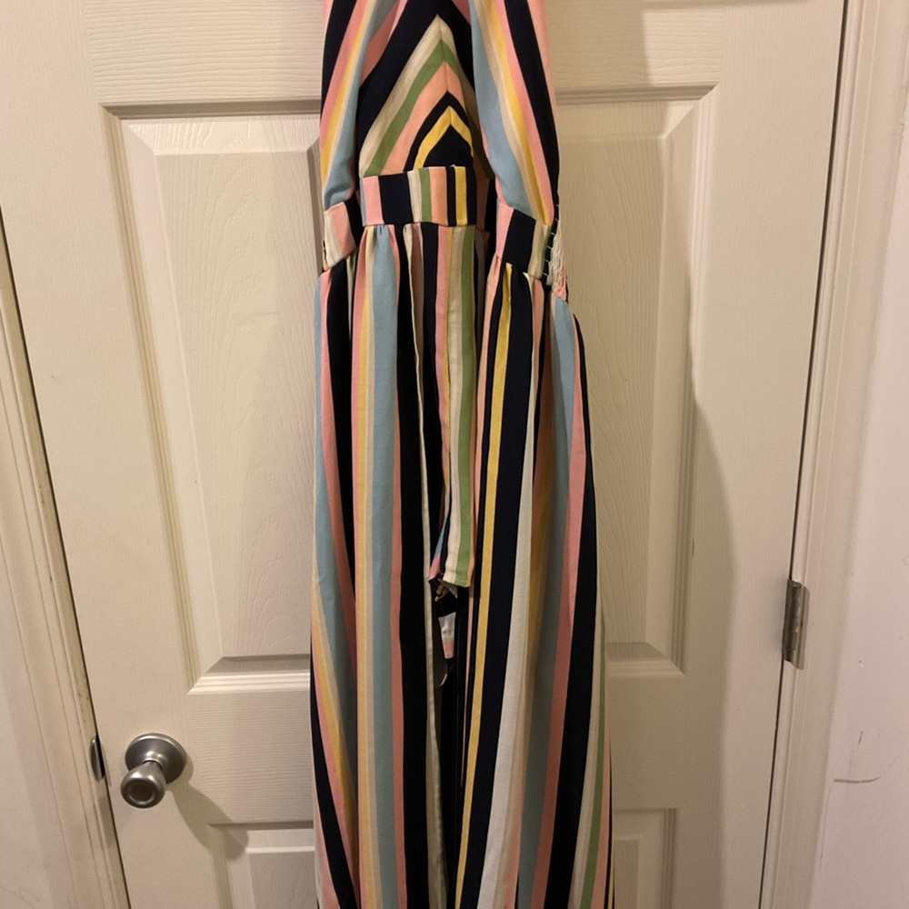 Colorful Vertical Stripe Maxi Dress